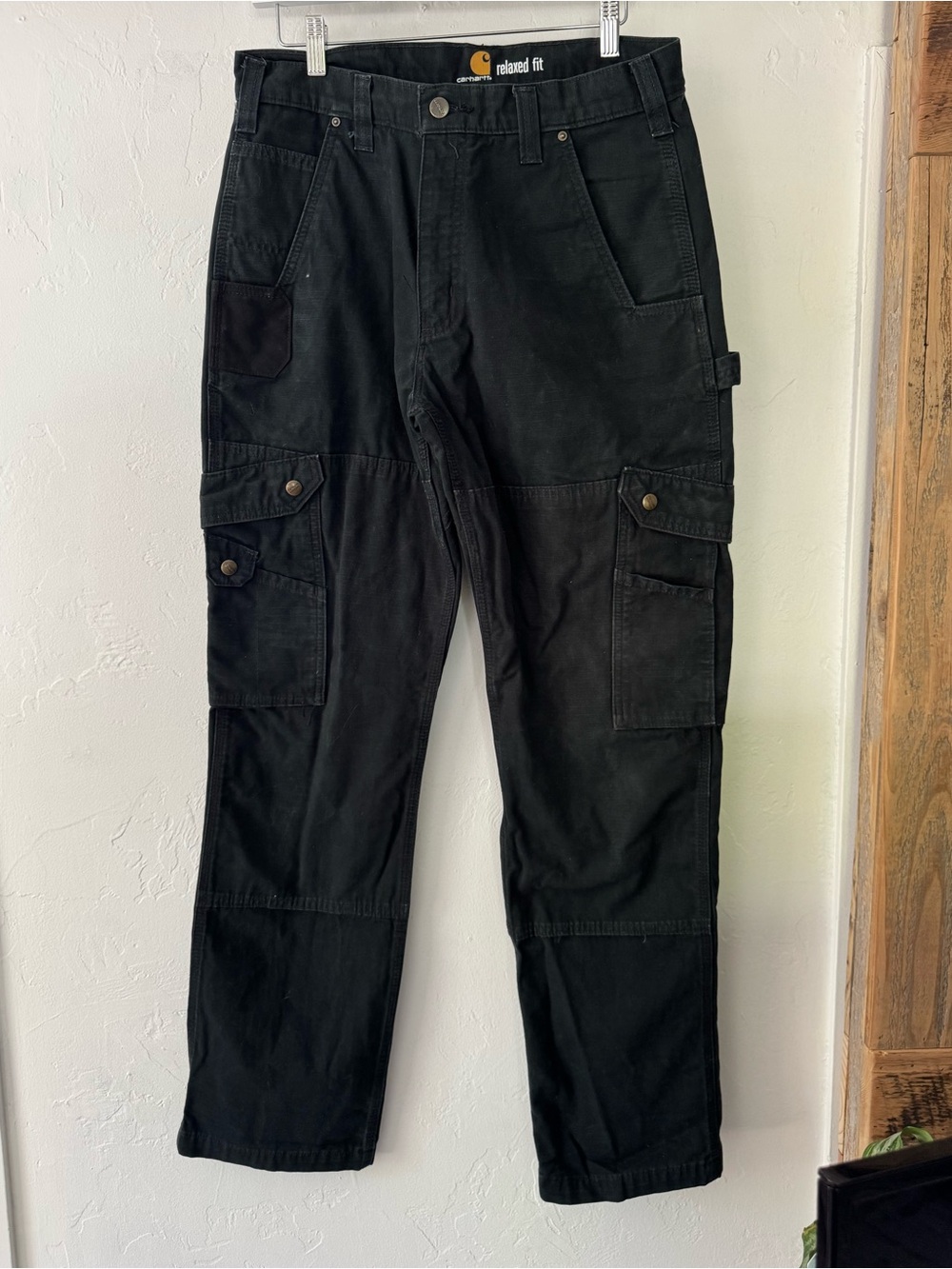 Carhartt Black Cargo Work Pants - Relaxed Fit